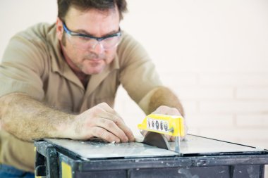 Table Saw Cutting Tile clipart