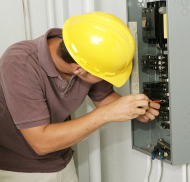 Electrician & Breaker Panel clipart
