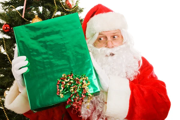 Kurioser Weihnachtsmann — Stockfoto