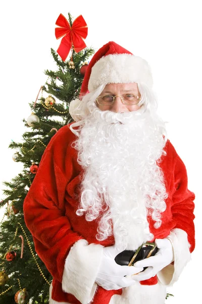 Санта Клаус з ялинкою — стокове фото