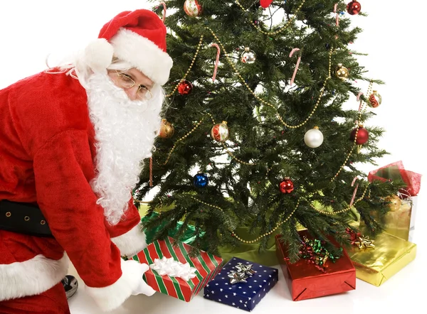 Weihnachtsmann unter dem Baum — Stockfoto