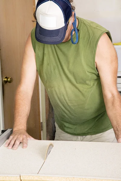 Cutting Laminate with Table Saw — Stock Photo, Image