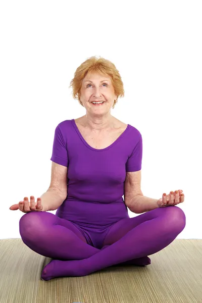 Yoga Senior - Satisfacción — Foto de Stock