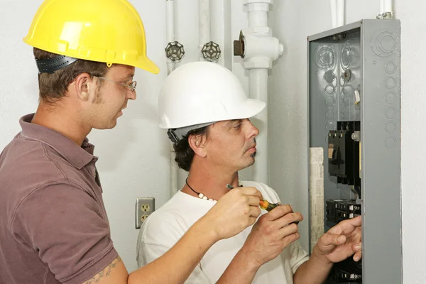 Electricians Wiring Panel — Stock Photo, Image