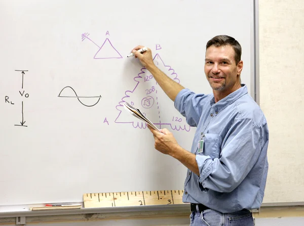 Teacher At the Board — Stock Photo, Image