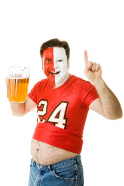 Sports Fan with Beer Belly clipart