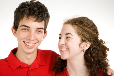 Teen Couple Joking Around clipart