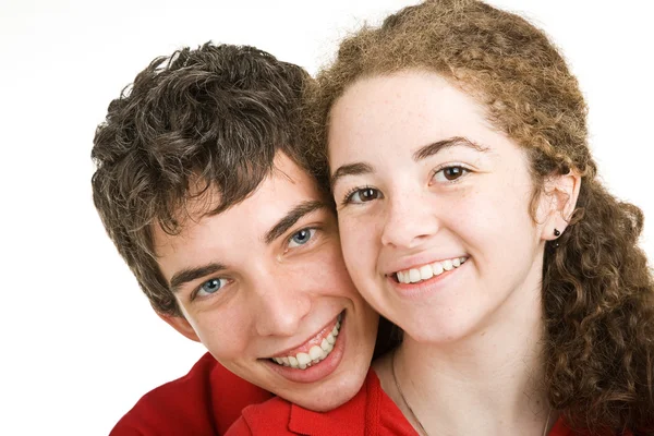 Adorable couple adolescent — Photo