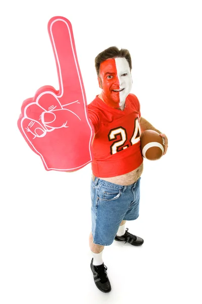 Extreme Middle Aged Football Fan — Stock Photo, Image