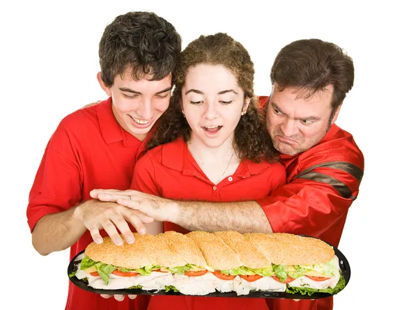 Hands Off the Food Buddy — Stock Photo, Image