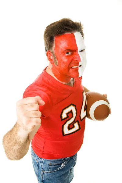 Painted Sports Fan Aggressive — Stock Photo, Image