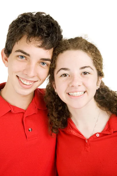 Retrato de casal adolescente — Fotografia de Stock