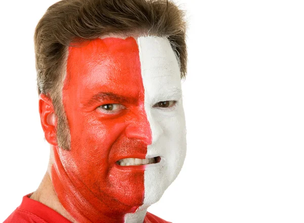 Sports Fan In Face Paint — Stock Photo, Image