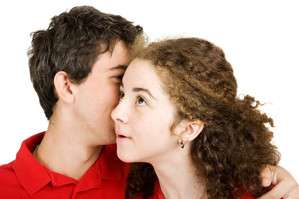 Casal adolescente - Segredo — Fotografia de Stock