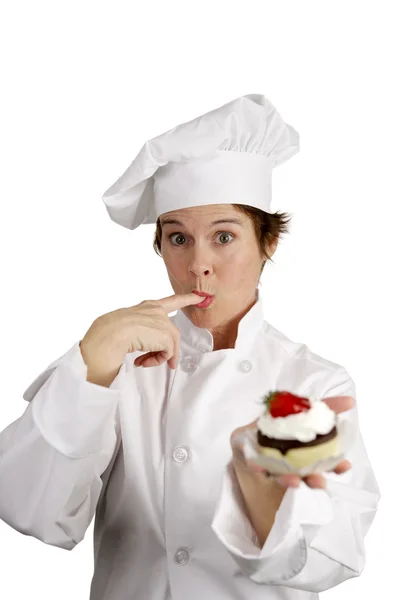 Chef Tastes Tart — Stock Photo, Image