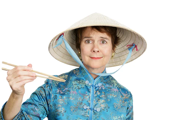 Confused by Chopsticks — Stock Photo, Image