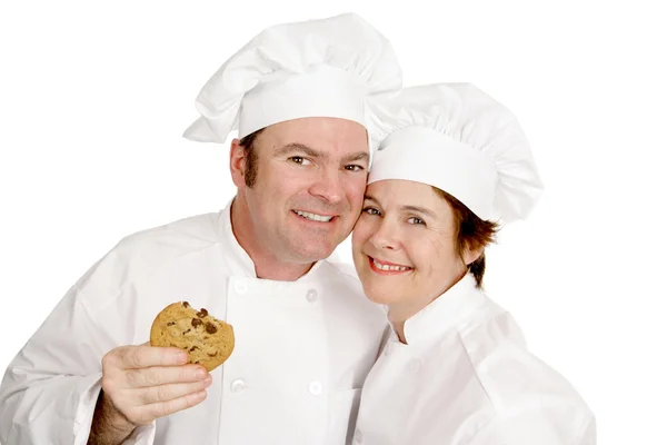 两个快乐面包师 — 图库照片