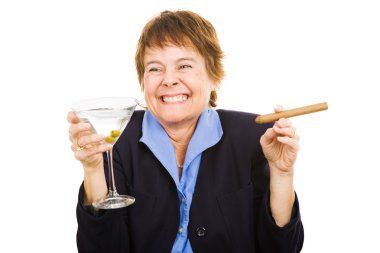 Businesswoman at Happy Hour clipart