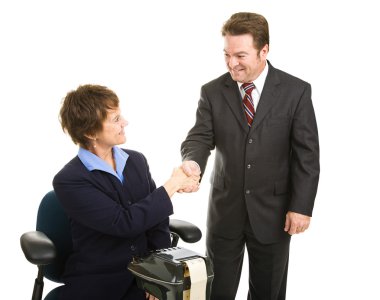 Court Reporter and Attorney Handshake clipart