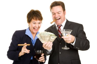 Greedy Business Partners clipart