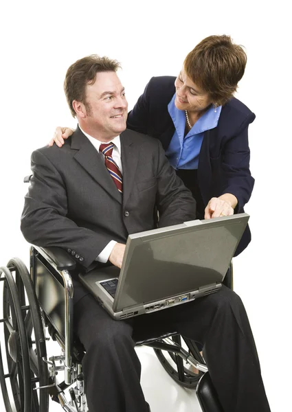 Επιχειρηματία με αναπηρία και Αναπληρωτής — Φωτογραφία Αρχείου