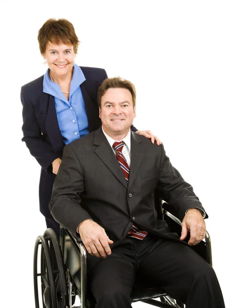 Επιχειρηματία με αναπηρία και συνάδελφο — Φωτογραφία Αρχείου