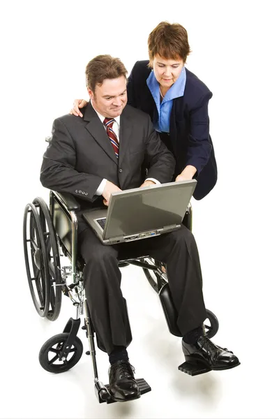 帮助残疾人的商人 — 图库照片