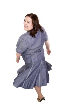 Plus Sized Model Twirl clipart