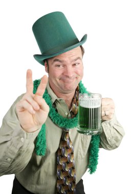 St Paddy's Day Drunk - Peace Sign clipart