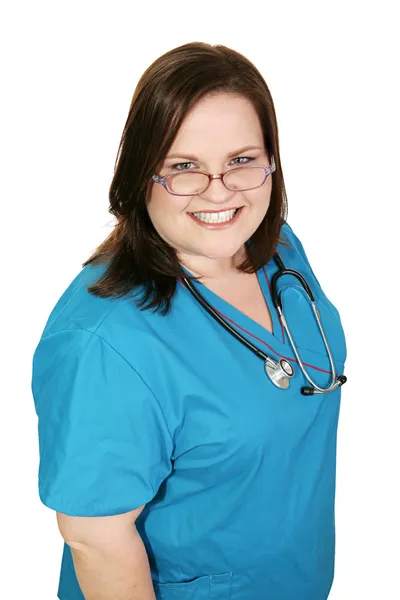 아름 다운 플러스 크기의 간호사 — 스톡 사진