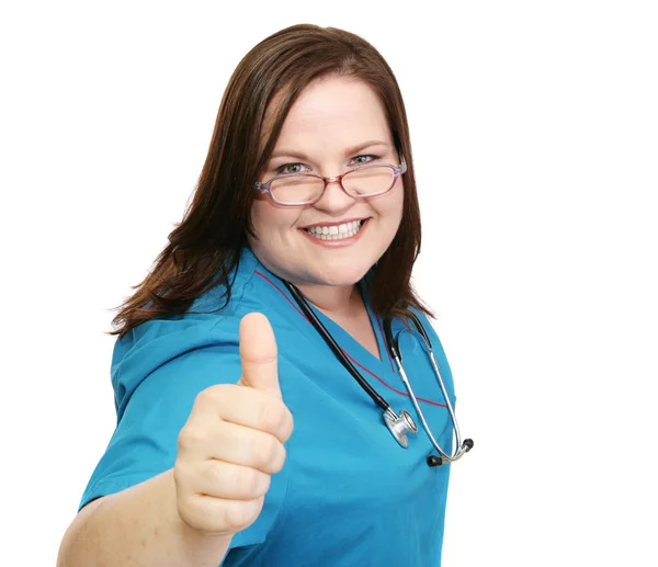 Enfermeira entusiasmada - Thumbsup — Fotografia de Stock