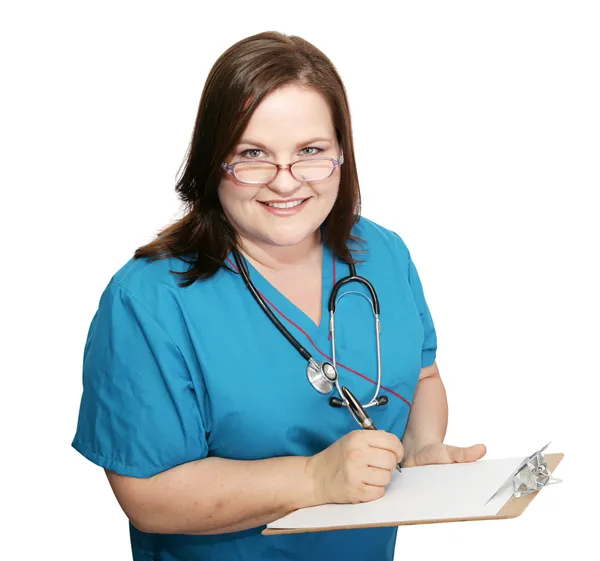 Sjuksköterska tar medicinsk historia — Stockfoto