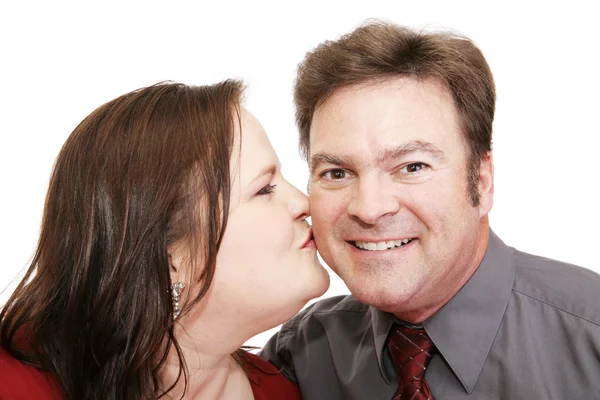 Beijo romântico para ele — Fotografia de Stock