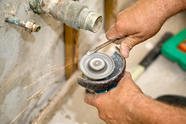 Plumbing - Sparks Fly — Stock Photo, Image
