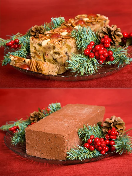 Fruitcake of baksteen — Stockfoto