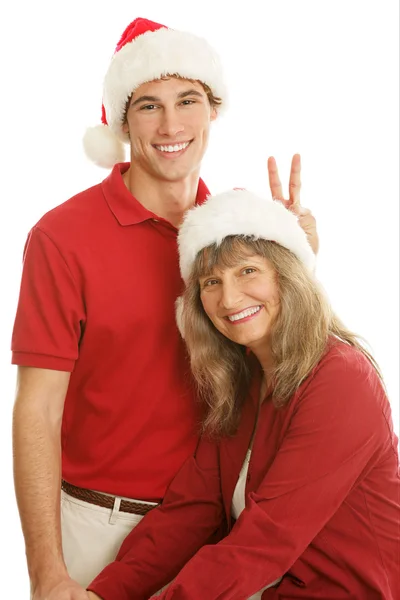 Vánoční portrét goofing okolí — Stock fotografie