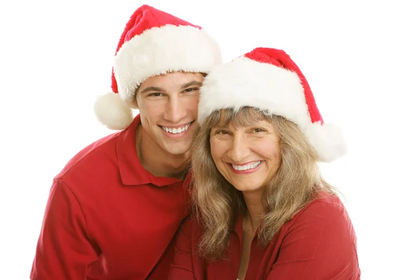 Weihnachtsporträt - Mutter und Sohn — Stockfoto