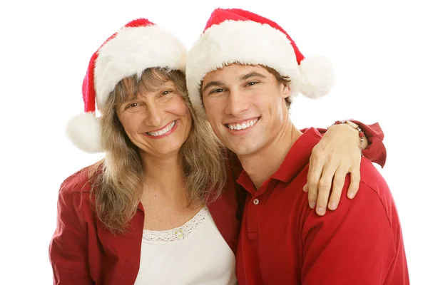 圣诞节在一起妈妈和儿子 — 图库照片