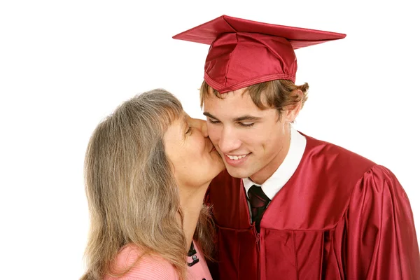 Graduation Kiss from Mom — Stock Photo, Image