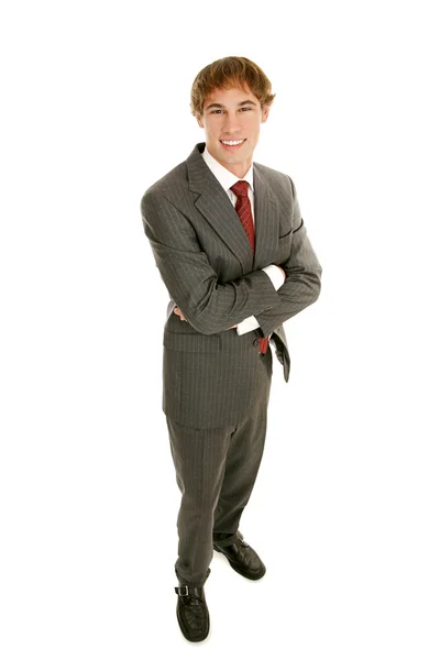 Young Businessman Full Body Arms Crossed — Stock Photo, Image