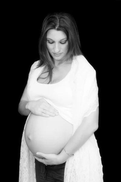 B&W 임신 — 스톡 사진