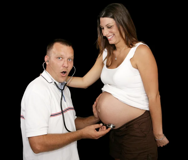 Série de gravidez - surpresa batimento cardíaco — Fotografia de Stock
