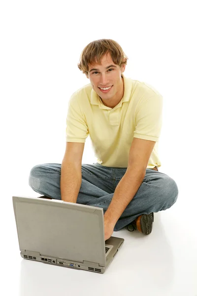 Teen Boy on Computer Royalty Free Stock Images