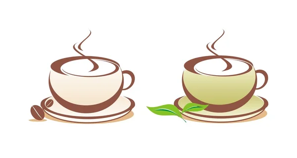 Kahve ve çay vektör çizim — Stok Vektör