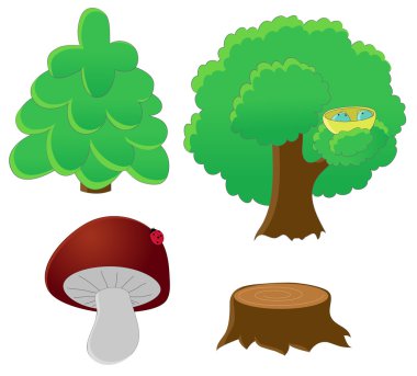 Forest icon set clipart