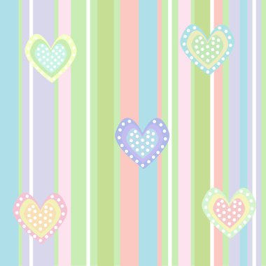 Cute background with lines and hearts