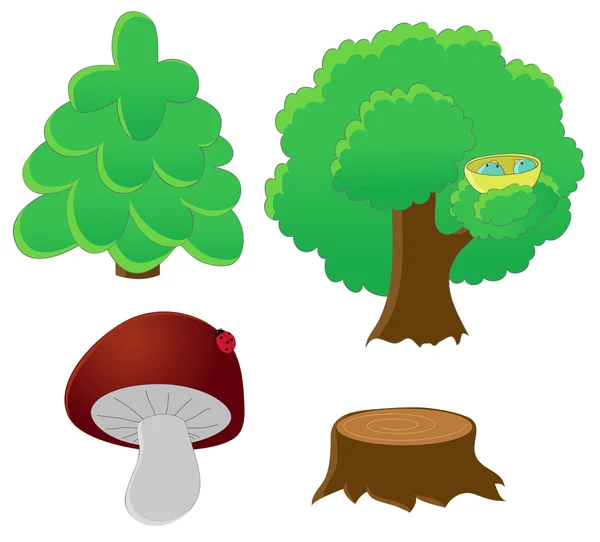 Set di icone della foresta Grafiche Vettoriali