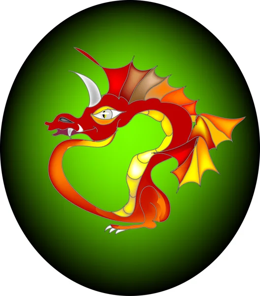 Dragon rouge oriental — Image vectorielle