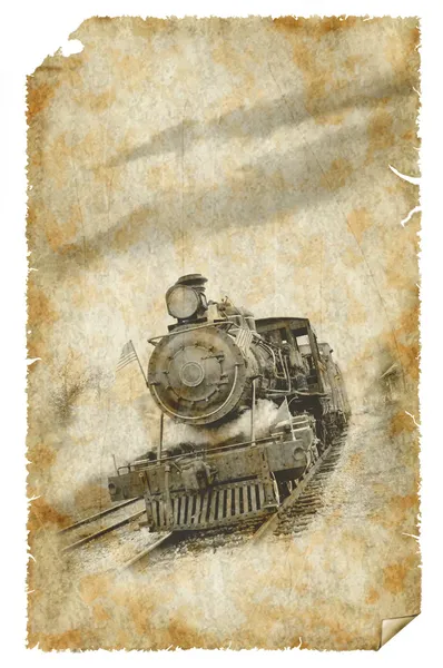 Cartaz do comboio velho — Fotografia de Stock