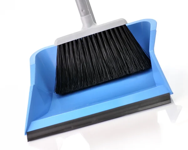 stock image Plastic broom with dustpan